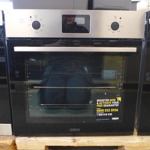 4117 - Zanussi Single Multifunction Oven - Model NoZOHNX3X1,(Transit damage)  Original RRP £265.83  + vat (... 