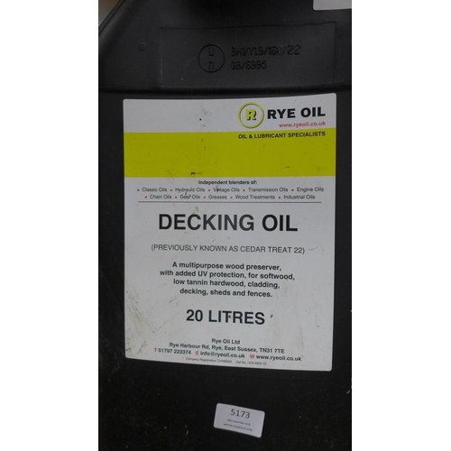 5173 - A 20 litre drum of Rye oil decking oil and a Performance Power Pro NLE210LMA 240v 210mm compound mit... 