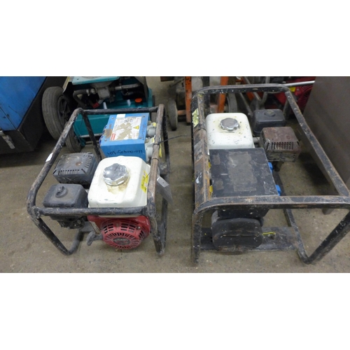 5190 - Two caged Honda GX200 petrol driven generators