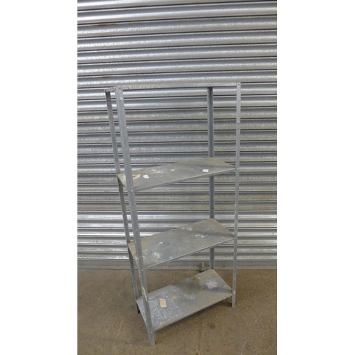 5200 - A 4 level galvanised steel storage shelf