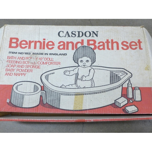 1039 - A box of mixed vintage dolls and a Bernie and bath set **PLEASE NOTE THIS LOT IS NOT ELIGIBLE FOR IN... 