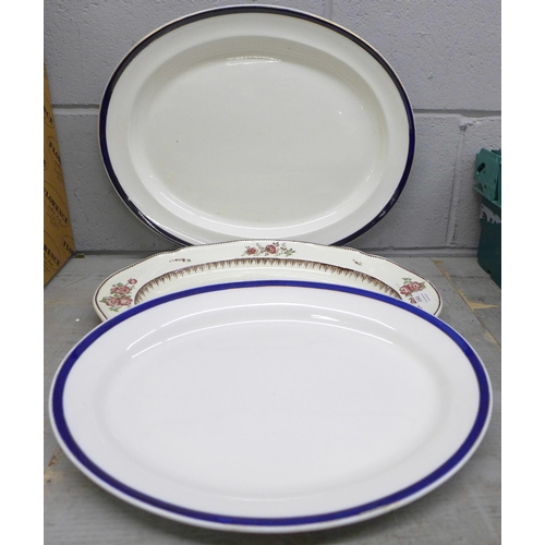 1043 - A large Wedgwood meat plate and two other Grimwades meat platters **PLEASE NOTE THIS LOT IS NOT ELIG... 