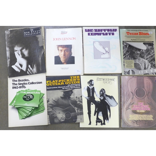 1050 - A collection of music song books, nine including John Lennon and Led Zeppelin **PLEASE NOTE THIS LOT... 