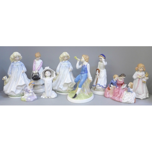 603 - A collection of Royal Doulton figures including four The Nursery Rhymes Collection, two NSPCC limite... 