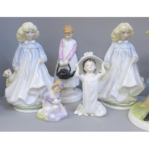 603 - A collection of Royal Doulton figures including four The Nursery Rhymes Collection, two NSPCC limite... 