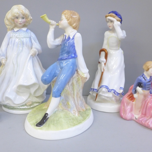 603 - A collection of Royal Doulton figures including four The Nursery Rhymes Collection, two NSPCC limite... 