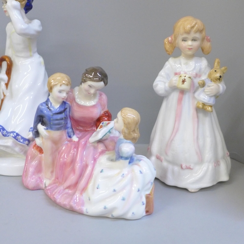 603 - A collection of Royal Doulton figures including four The Nursery Rhymes Collection, two NSPCC limite... 