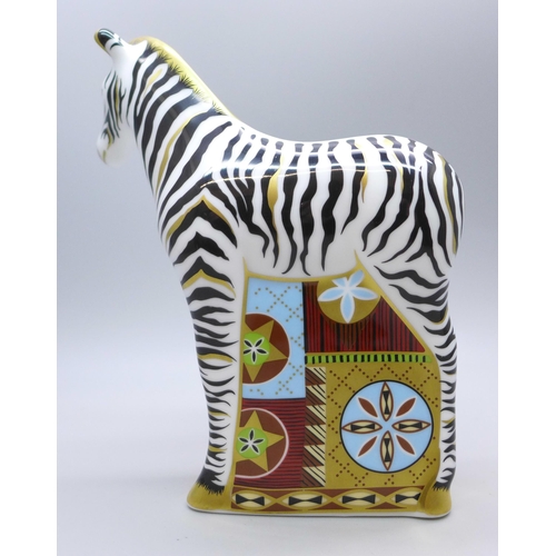 615 - A Royal Crown Derby Zebra Baby paperweight with gold stopper