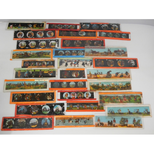 618 - A collection of coloured magic lantern slides