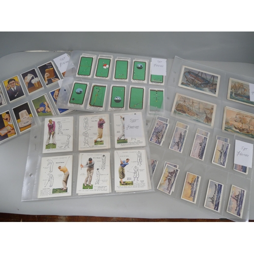 620 - Five sets of cigarette cards including John Player & Sons Golf and Ogdens The British Automatic Co. ... 