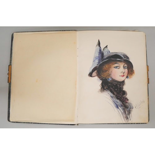 632 - A circa 1916 keepsake book with poems and watercolours