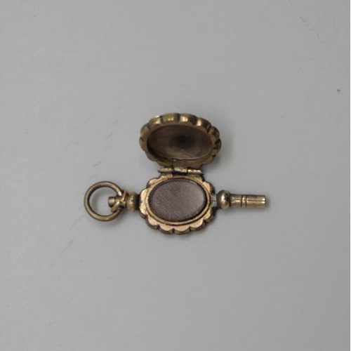 636 - A collection of watch and clock keys including four advertising and an unusual mourning watch key wi... 