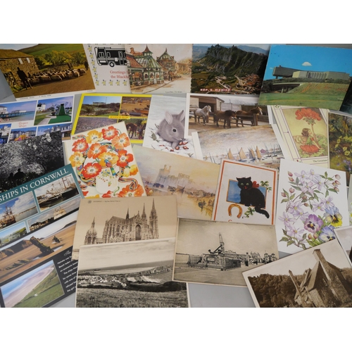 638 - A box of postcards, vintage to modern