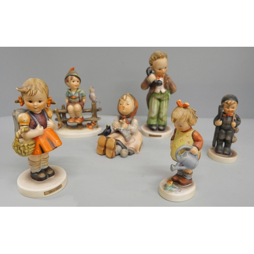 645 - Six Goebel and Hummel figures