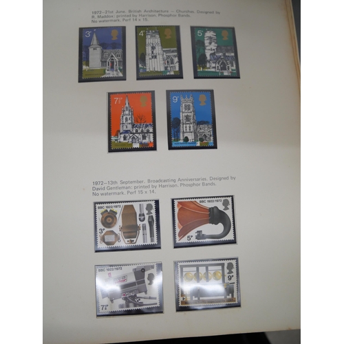 654 - A Great Britain stamp collection in three printed albums, used stamps, to Queen Elizabeth II and min... 