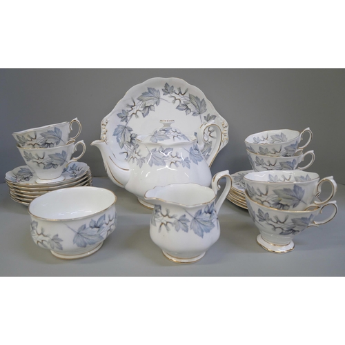 660 - A Royal Albert Silver Maple six setting tea set with bread and butter plate