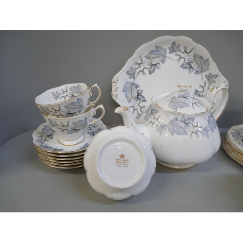 660 - A Royal Albert Silver Maple six setting tea set with bread and butter plate