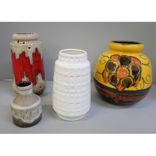 684 - Four West German pottery vases