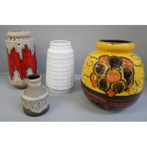 684 - Four West German pottery vases