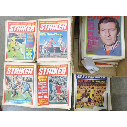 691 - A box of early 1970s Striker comic magazines