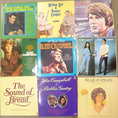 697 - 25 Country and Rock LP records, 1960s and 1970s