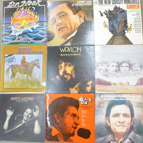 697 - 25 Country and Rock LP records, 1960s and 1970s