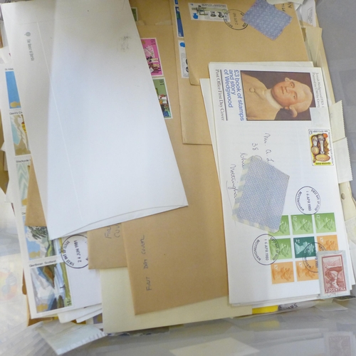 707 - A box of stamps, covers, etc., loose and in albums