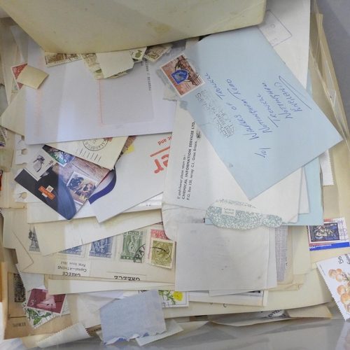 707 - A box of stamps, covers, etc., loose and in albums