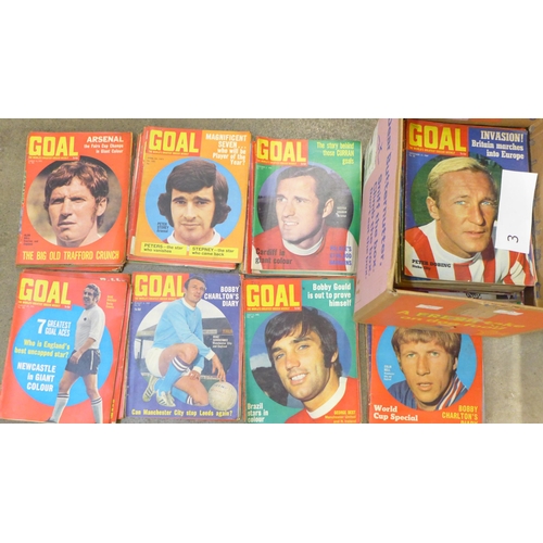 715 - A box of early 1970's Goal magazines