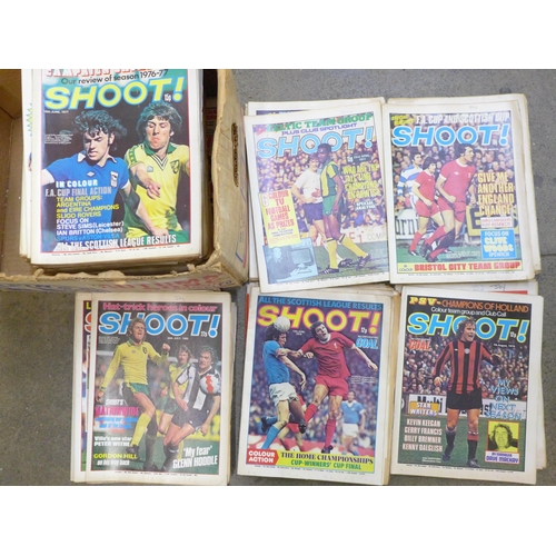 718 - A box of early 1980's Shoot magazines