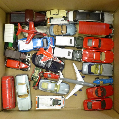 722 - A box of various die-cast model vehicles including Classic Car Collection