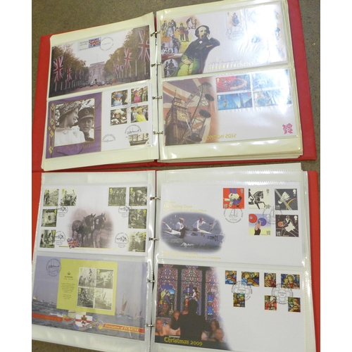 725 - A 2009-2013 range of over 100 first day covers with sets, mini-sheets and 