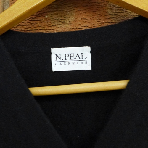 729 - An N. Peal Cashmere rollneck and cardigan, size small, Made in Scotland