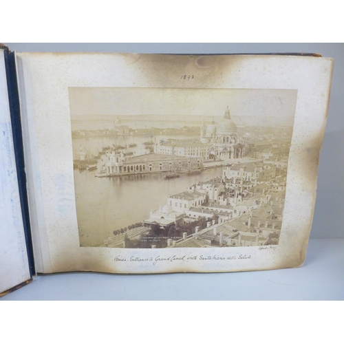 730 - An album of photographic prints of Italian Views; Venice, Sienna, Mentone, Monaco and classical pict... 