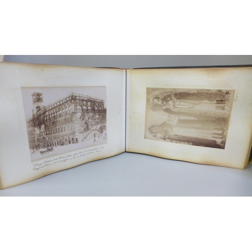 730 - An album of photographic prints of Italian Views; Venice, Sienna, Mentone, Monaco and classical pict... 