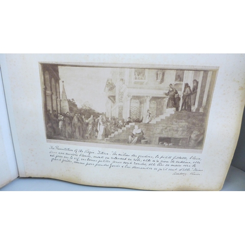 730 - An album of photographic prints of Italian Views; Venice, Sienna, Mentone, Monaco and classical pict... 