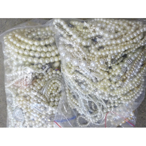 733 - A large collection of faux pearls