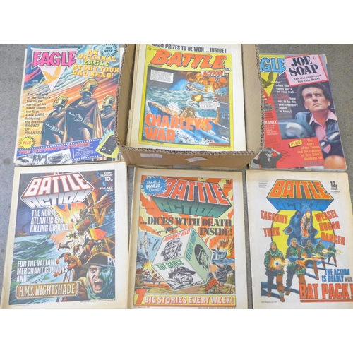 742 - A box of Battle and Eagle comics