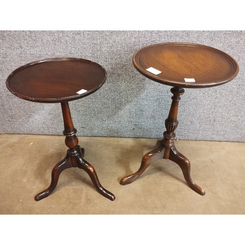 115 - Two Regency style mahogany tripod wine tables