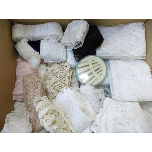 745 - A box of lace trimmings