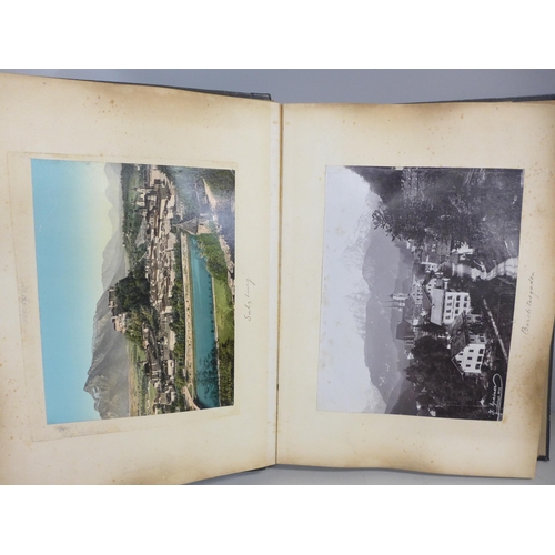 751 - A large original photo album, Germany, Rhone, Glacier and mountains, Innesbruck. Holland, Amsterdam,... 