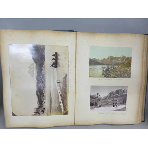 751 - A large original photo album, Germany, Rhone, Glacier and mountains, Innesbruck. Holland, Amsterdam,... 