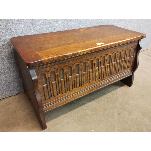 116 - A 17th Century style carved oak blanket box