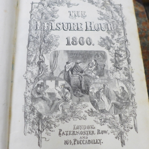 754 - A collection of 19th Century books including Leisure Hour, three volumes of The Hermit in London -or... 