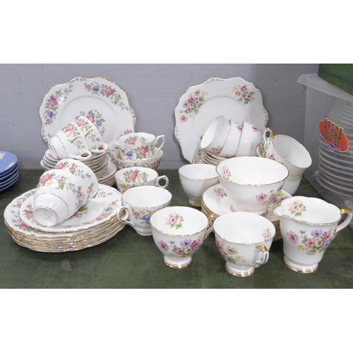 759 - Two Royal Stafford tea sets; Henley design with nine tea cups, saucers, tea plates, cream and sugar,... 