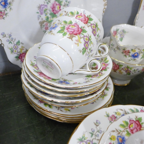 759 - Two Royal Stafford tea sets; Henley design with nine tea cups, saucers, tea plates, cream and sugar,... 