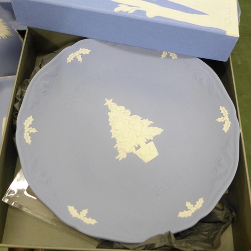 760 - A large collection of Wedgwood Jasperware, together with a collection of Jasperware Christmas plates... 