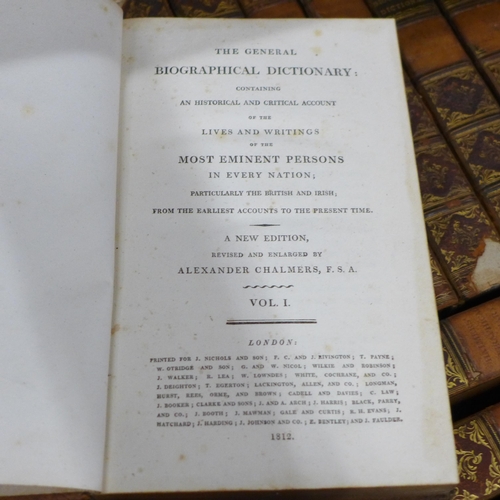 764 - A set of 33 Chalmers' Biographical Dictionary, new edition, early 19th Century