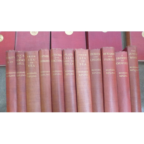 765 - A collection of 26 Rudyard Kipling novels, early 1900's