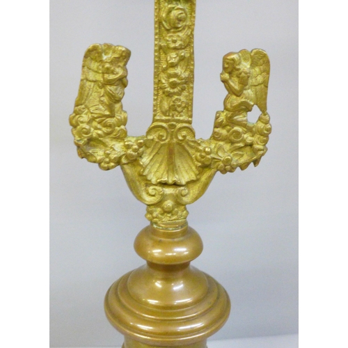 771 - A brass Crucifix, 34cm